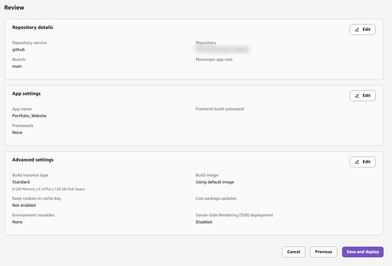 Amplify review and deploy