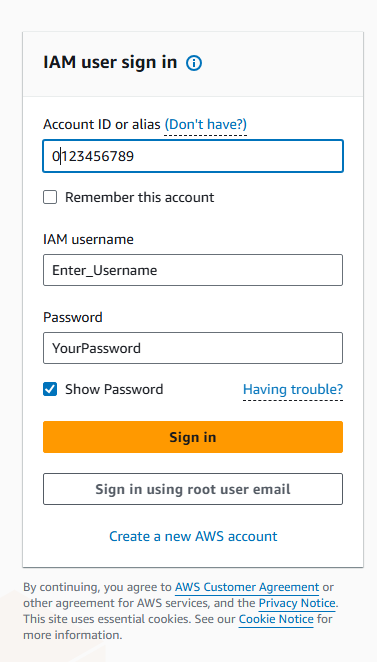 IAM login and best practices